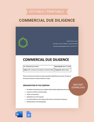 Commercial Due Diligence
