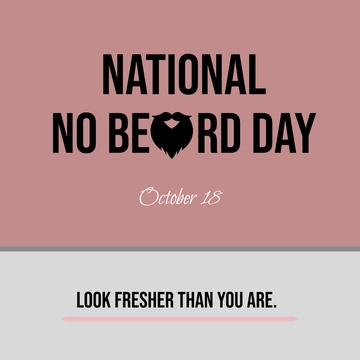 Free National No Beard Day FB Post Template to Edit Online