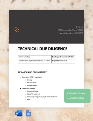 Technical Due Diligence