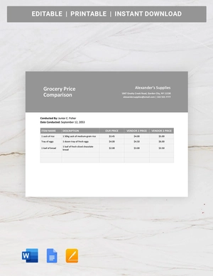Grocery Price Comparison