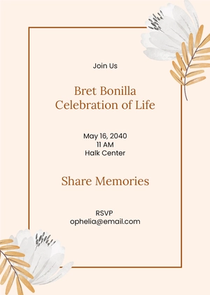 Watercolor Floral Life Celebration Photo Invitation Template