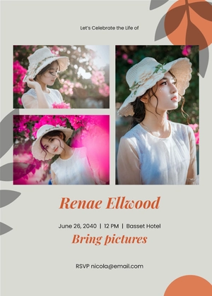 Celebration Of Life Invitation Photo Collage Template