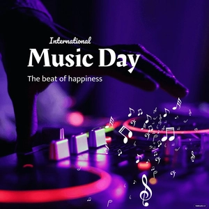 International Music Day Flyer Vector