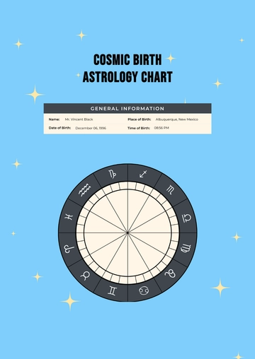 Free Cosmic Birth Chart Page Template to Edit Online