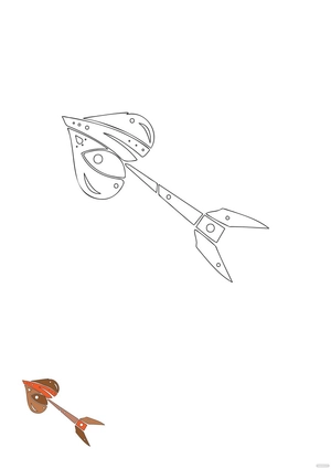 Heart Tribal Arrow Coloring Page