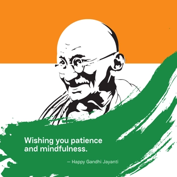 Free Gandhi Jayanti Wishes Clipart Template to Edit Online