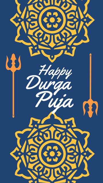 Free Durga Puja iPhone Background Template to Edit Online