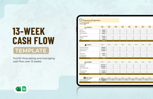 13-Week Cash Flow Template