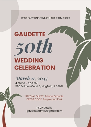 Palm Trees Luau Party Invitation