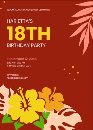 Flower Luau Invitation