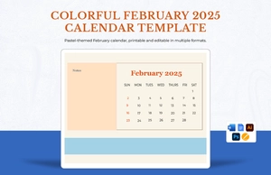 Colorful February 2025 Calendar