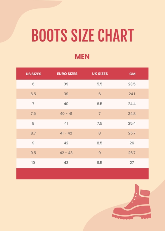Boots Size Chart