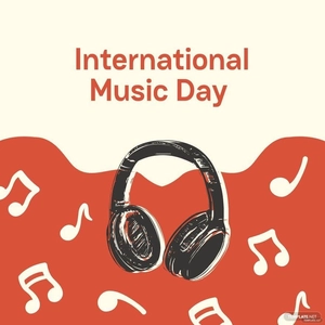 International Music Day Drawing Vector