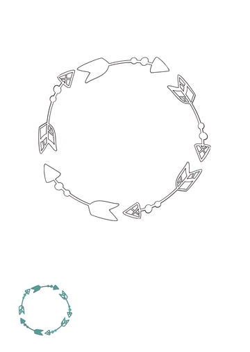 Free Boho Circle Arrow Coloring Page Template to Edit Online