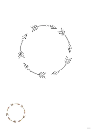 Vintage Circle Arrow Coloring Page