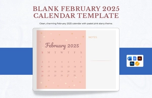 Blank February 2025 Calendar Template