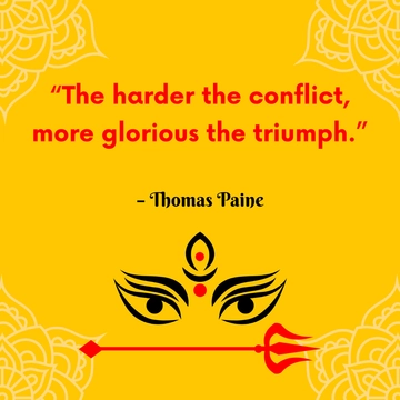 Free Durga Puja Quote Vector Template to Edit Online