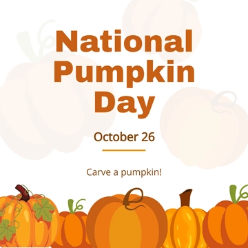 Free National Pumpkin Day Whatsapp Post Template to Edit Online