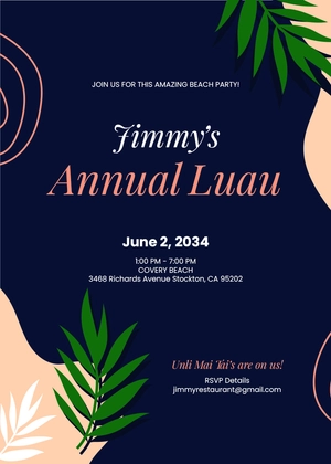 Luau Birthday Invitation