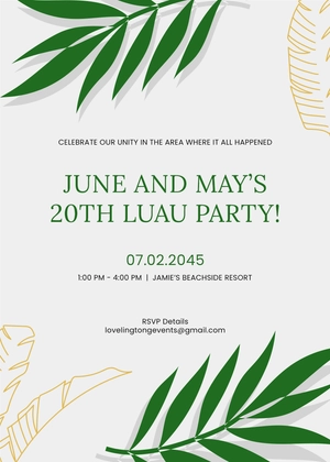 Elements Luau Invitation