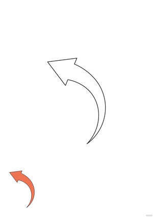 Simple Curved Arrow Coloring Page
