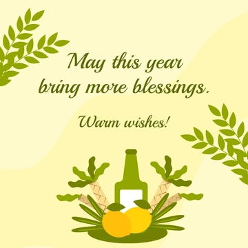 Free Sukkot Wishes Clipart Template to Edit Online