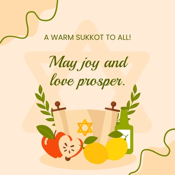 Free Sukkot Greeting Card Vector Template to Edit Online