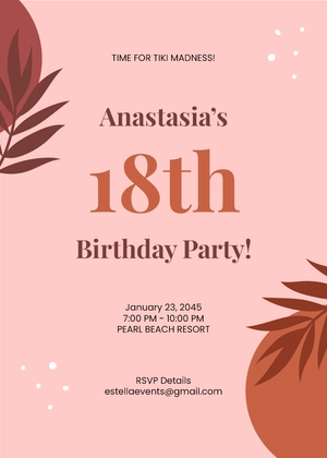 Tiki Luau Invitation