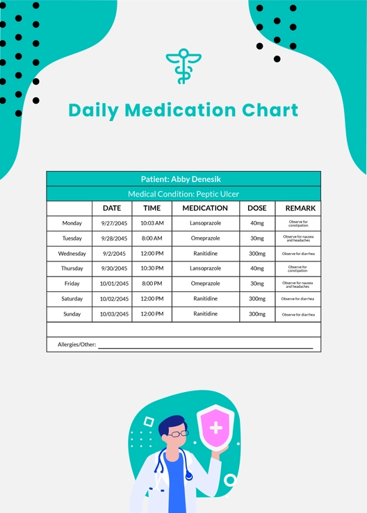 Daily Medication Chart Daily Medication Chart