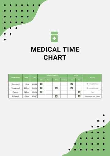Free Medication Time Chart Template to Edit Online