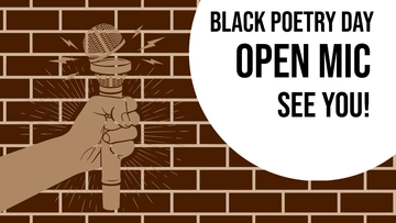 Free Black Poetry Day Invitation Background Template to Edit Online