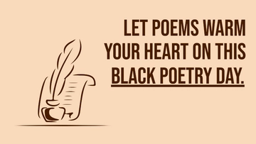 Free Black Poetry Day Greeting Card Background Template to Edit Online