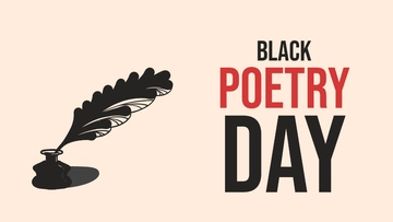Free Black Poetry Day Background Template to Edit Online