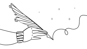 Free Black Poetry Day Drawing Background Template to Edit Online