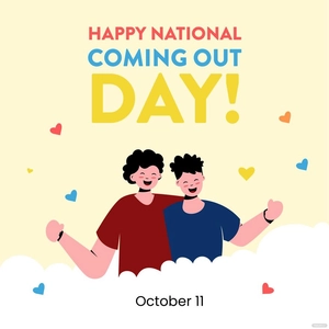 National Coming Out Day Flyer Vector