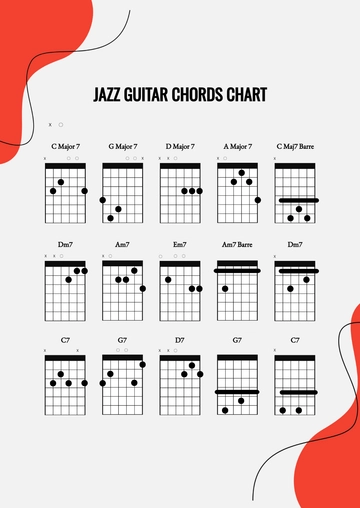 Free Jazz Guitar Chords Chart Template to Edit Online
