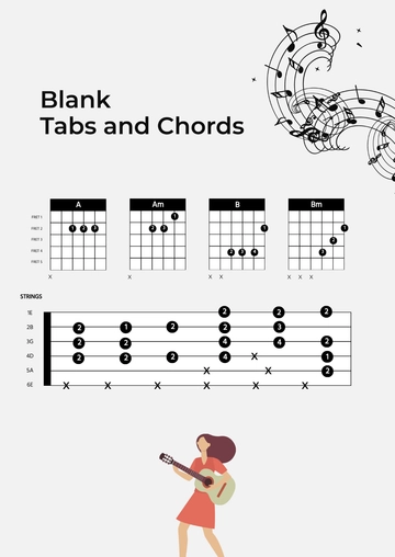 Free Guitar Blank Tabs & Chords Chart Template to Edit Online