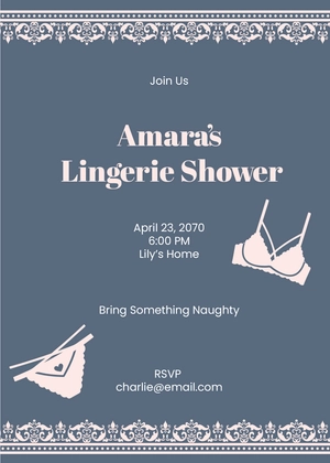 Lace Lingerie Shower Invitation