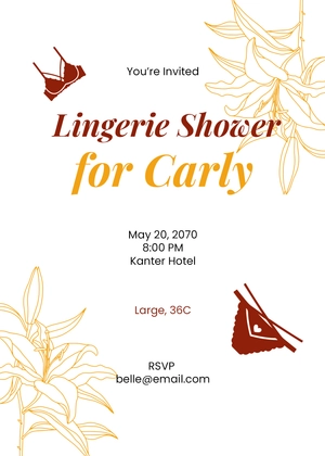 Floral Lingerie Shower Invitation