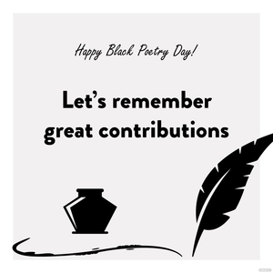 Black Poetry Day Greeting Card Vector