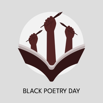 Free Black Poetry Day Celebration Clipart Template to Edit Online
