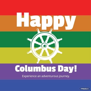 Columbus Day Greeting Card Vector