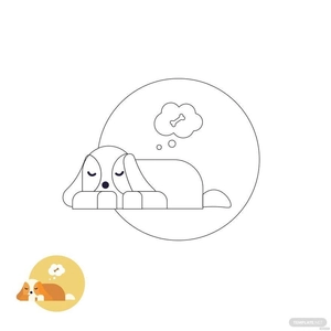 Cute Dog Coloring Page