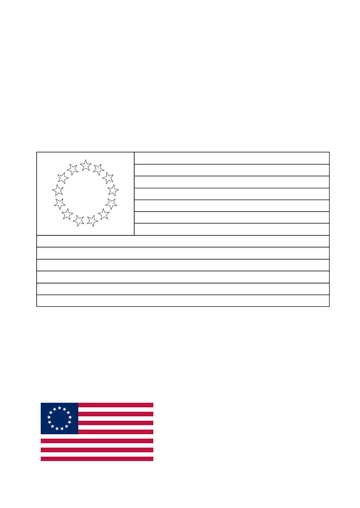 Free American Flag Circle Stars Coloring Page Template to Edit Online
