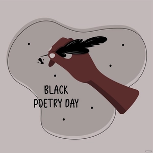 Black Poetry Day Clipart Vector