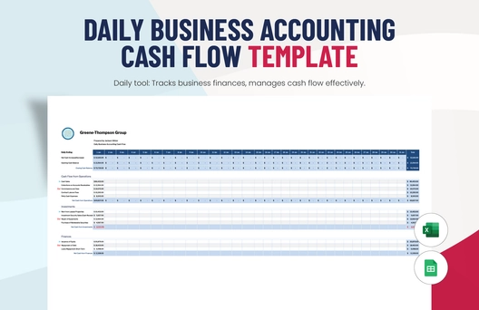 Daily Business Accounting Cash Flow Template