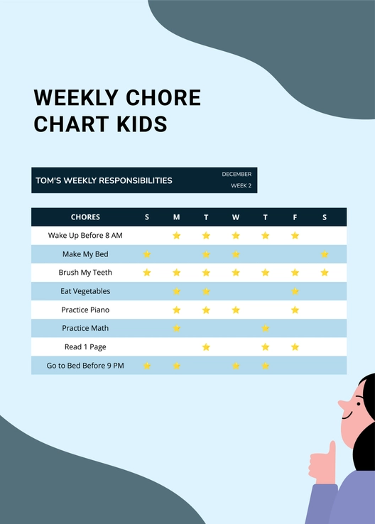 Weekly Chore Chart Kids Weekly Chore Chart Kids