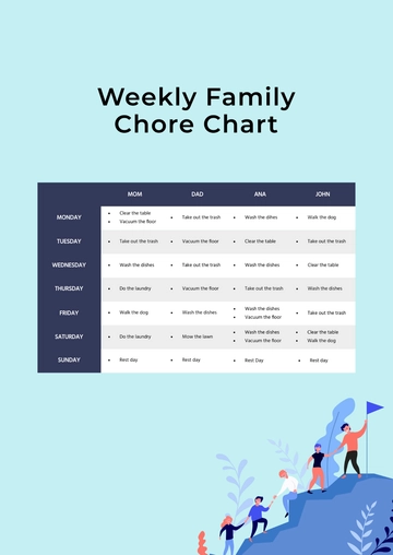 Free Weekly Family Chore Chart Template to Edit Online