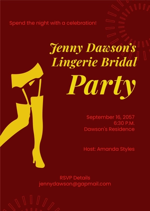 Lingerie Shower Bridal Party Invitation