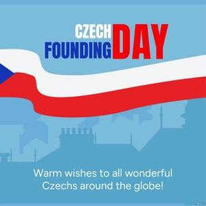 Czech Founding Day Wishes Vector